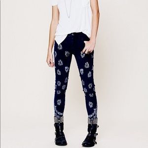 Free people paisley bandana corduroy skinny jean